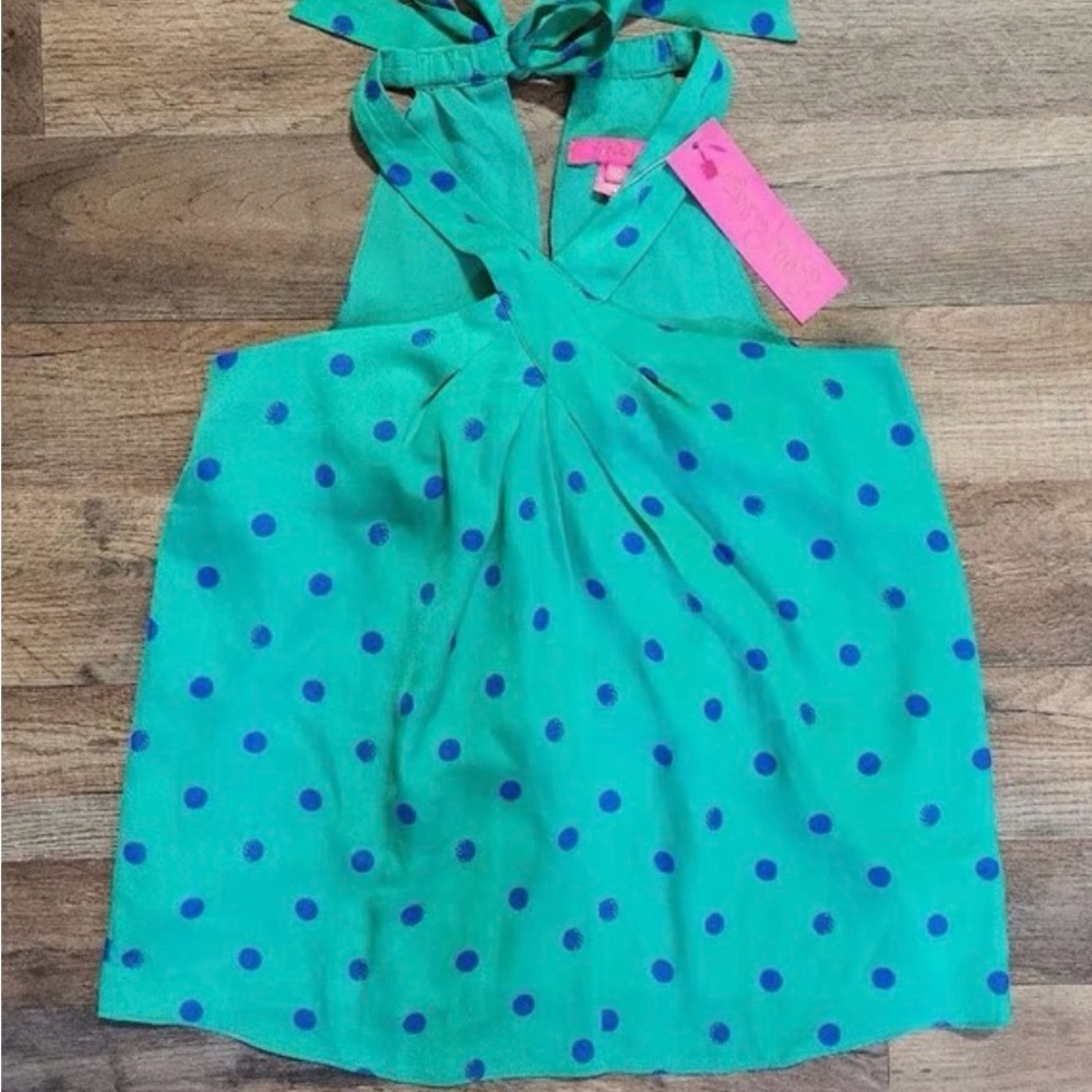 Lilly Pulitzer Green and Blue Polka Dot Tank Top - Picture 5 of 5